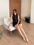 Women Sleeveless Button Down Tops With Mini Skirts Sets